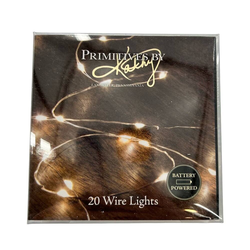 Primitives by Kathy Copper Wire Lights Battery Powered 20 Lights 4 Hour Timer